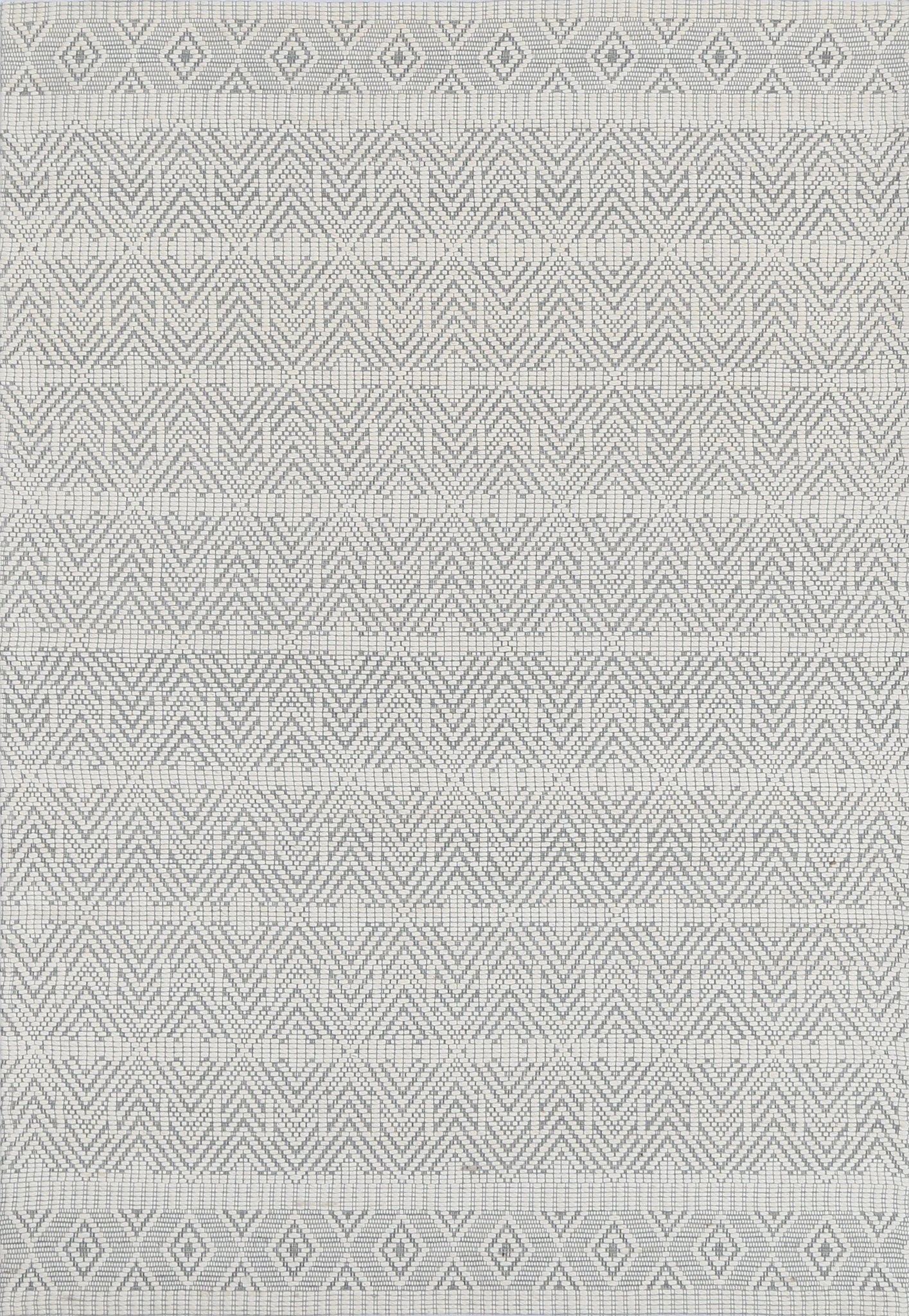 Copacabana Chevron Light Grey Wool Rug