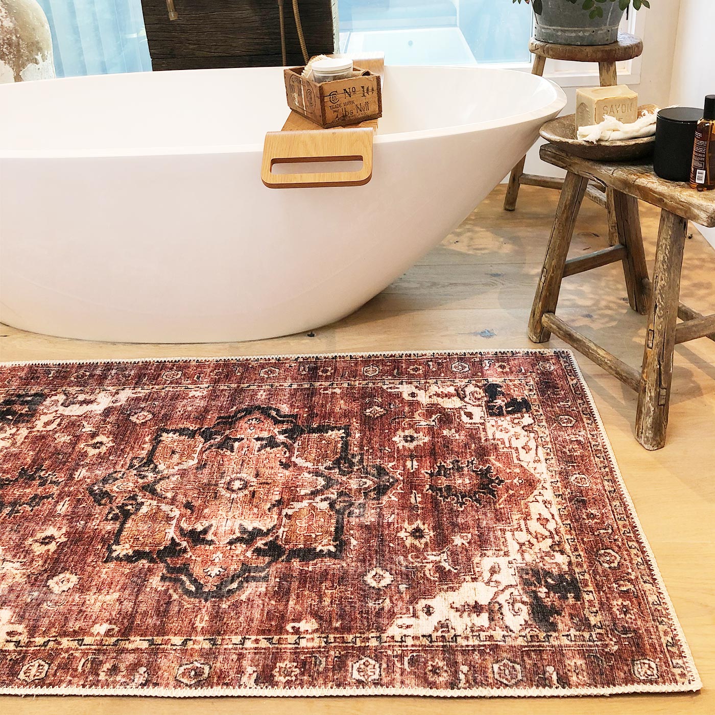 Distressed Vintage Cezanne Terracotta Runner - VITAL 2244-01