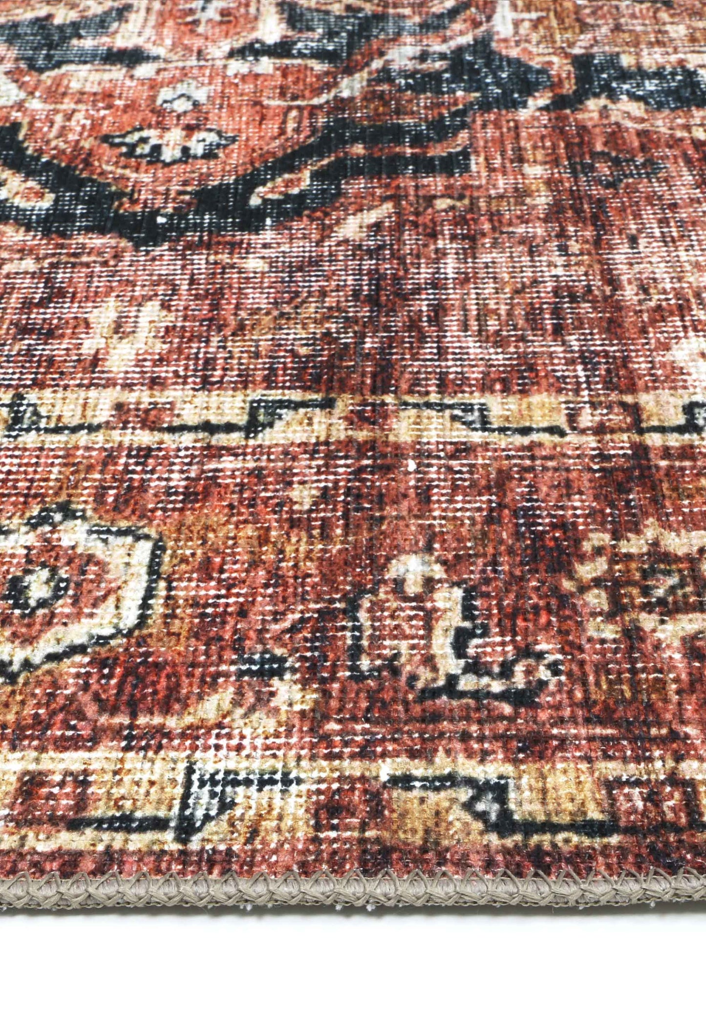 Distressed Vintage Cezanne Terracotta Runner - VITAL 2244-01