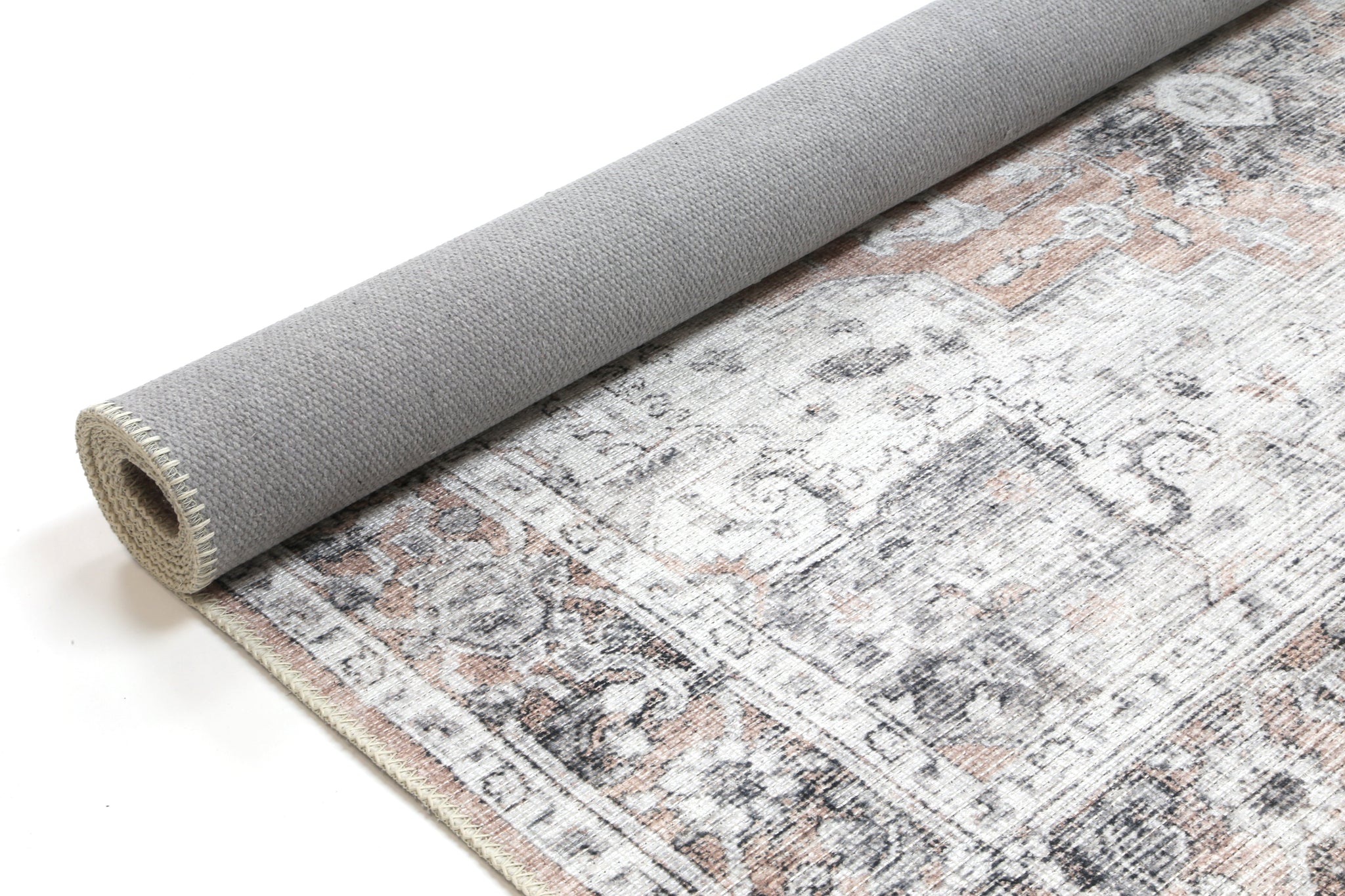 Distressed Vintage Cezanne Blush Washable Rug - VITAL 3082-11