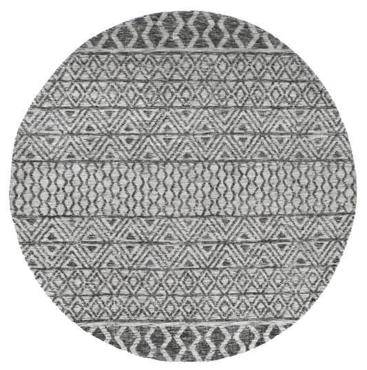 Amritsar Ramdass Charcoal & Beige Round Cotton Blend Rug