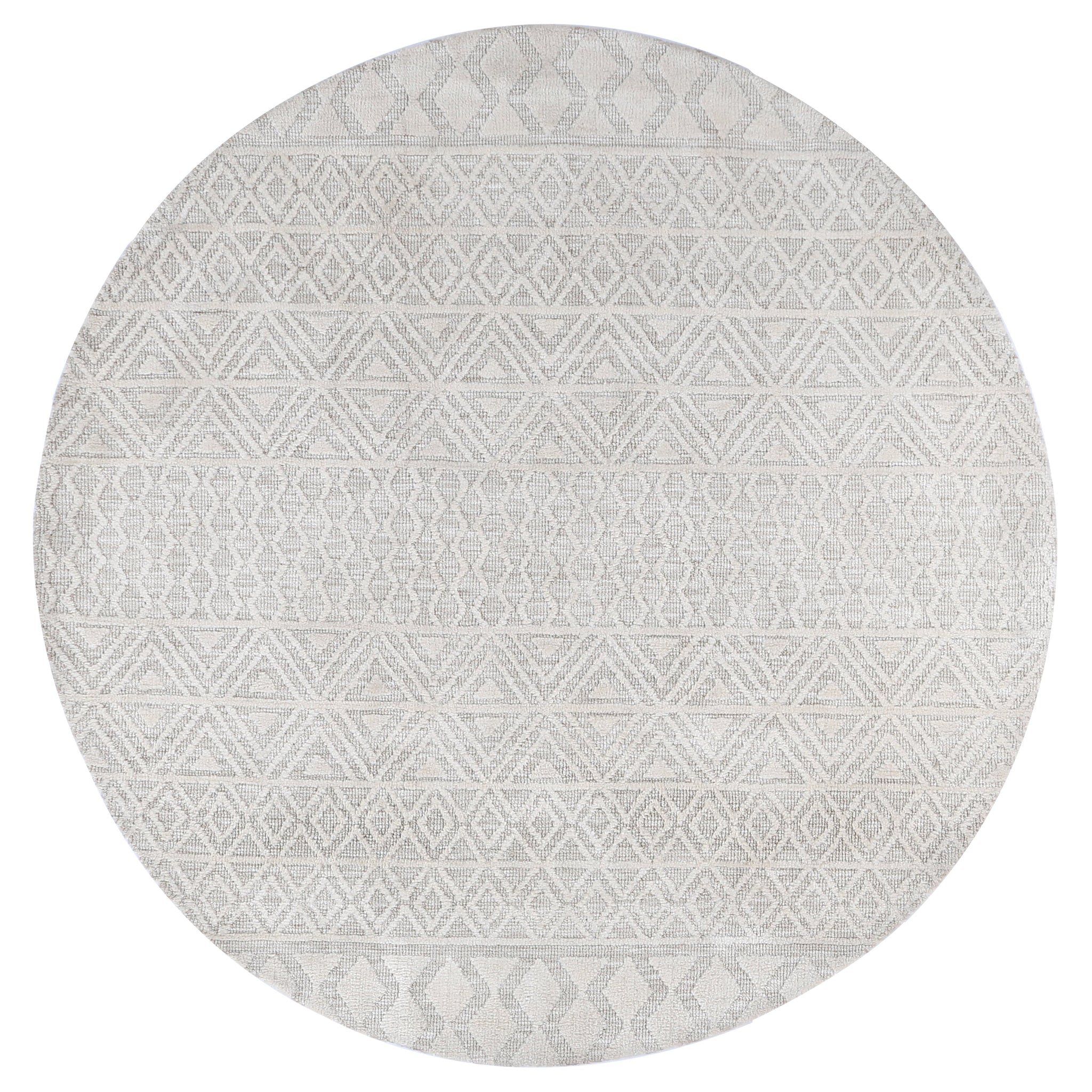 Amritsar Ramdass Cream Round Cotton Blend Rug