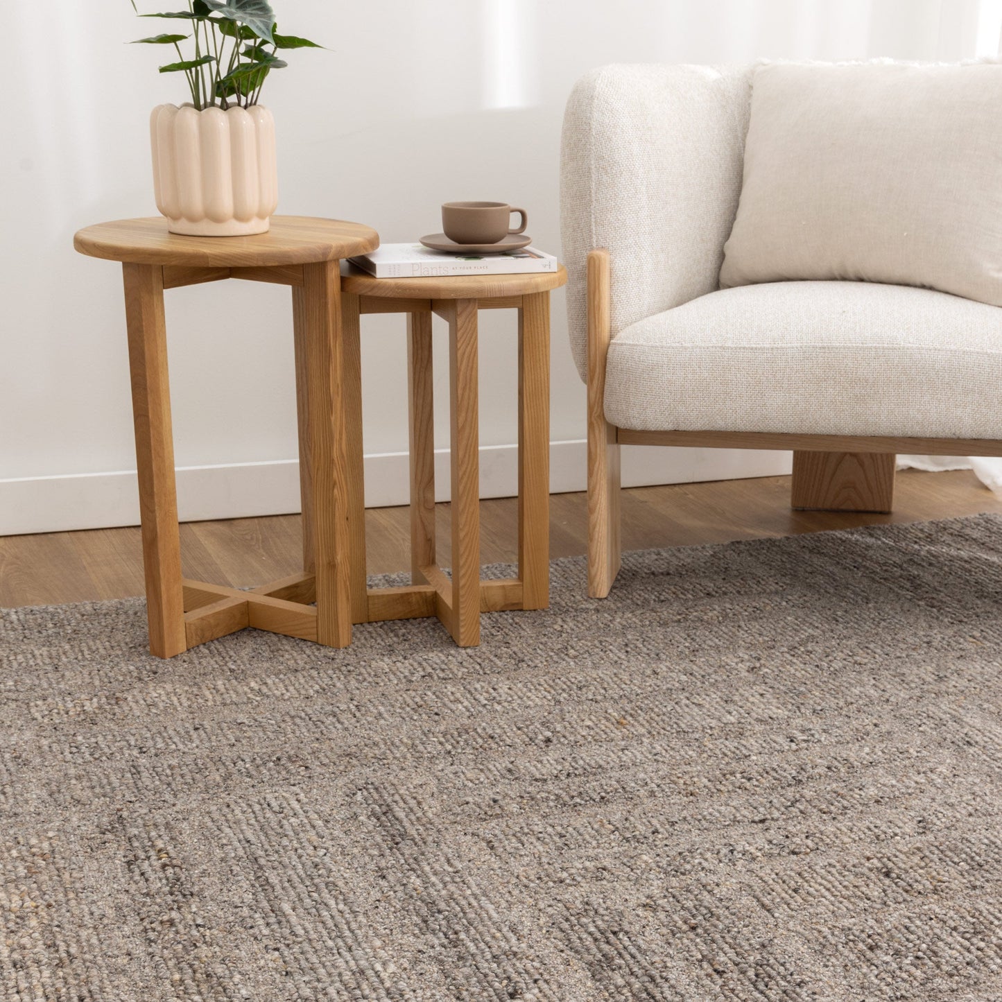 Seren Brown Grey Modern Wool Rug