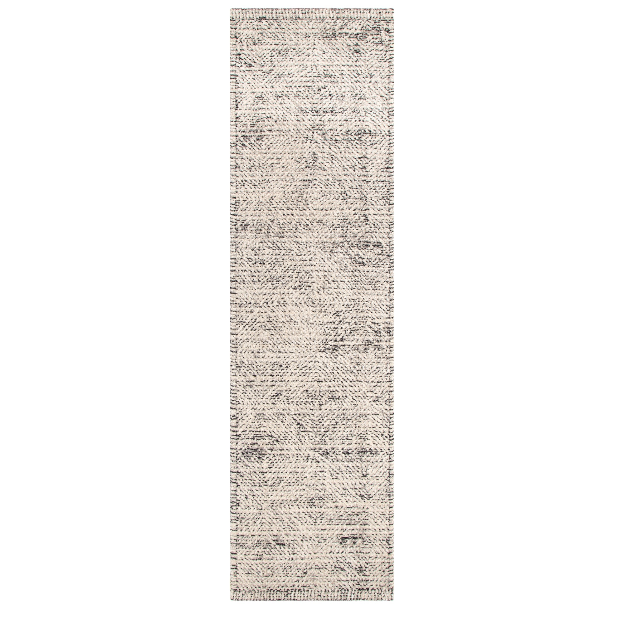 Clara Distressed Diamonds Cream Charcoal Rug - C100