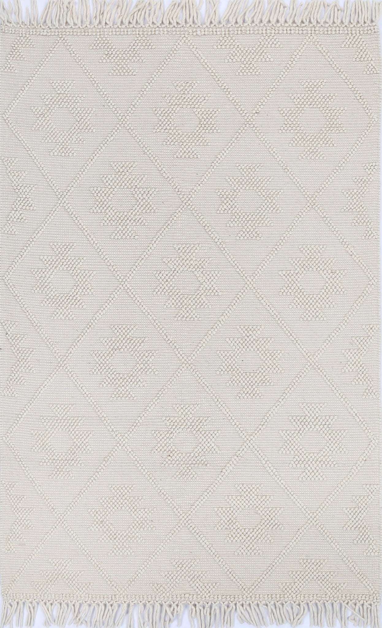 Diego Tribal Beige Wool Rug - DIEG02