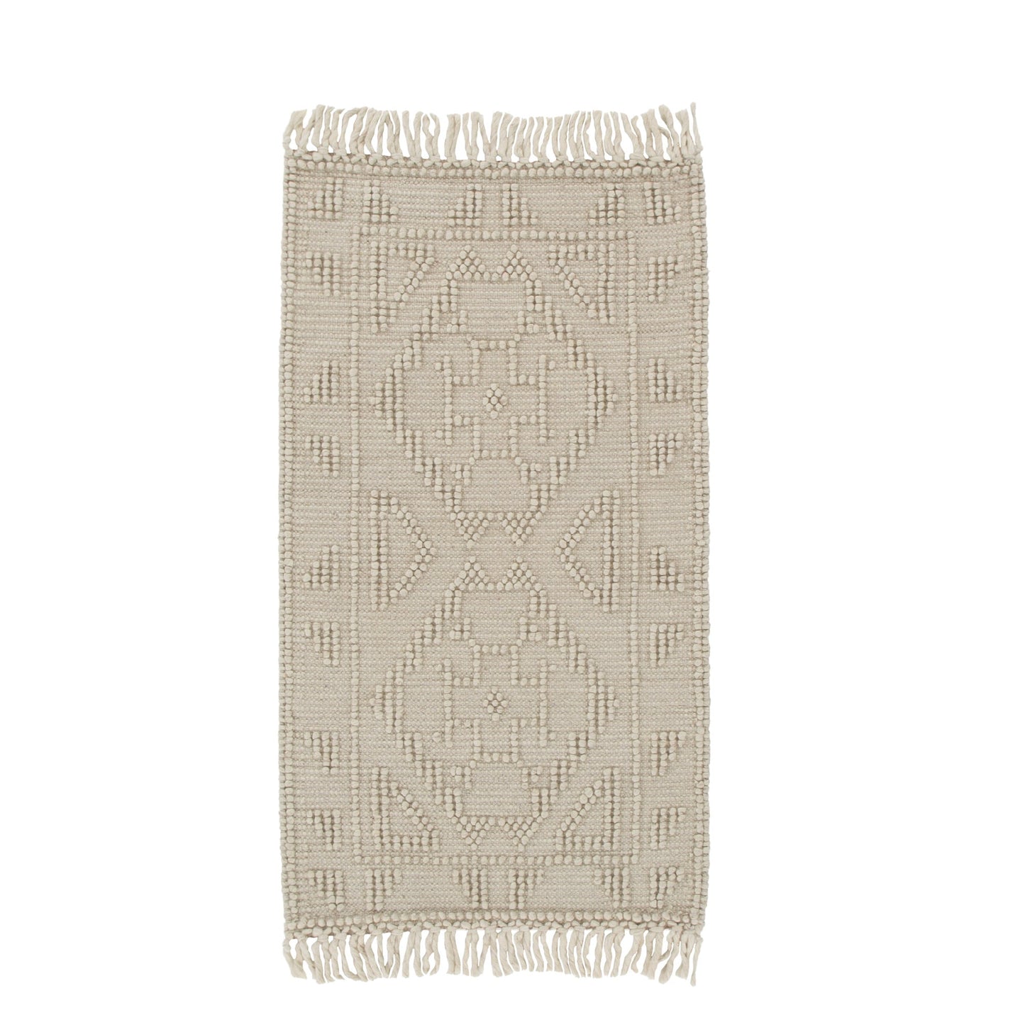 Diego Ornamental Beige Wool Rug - DIEG03
