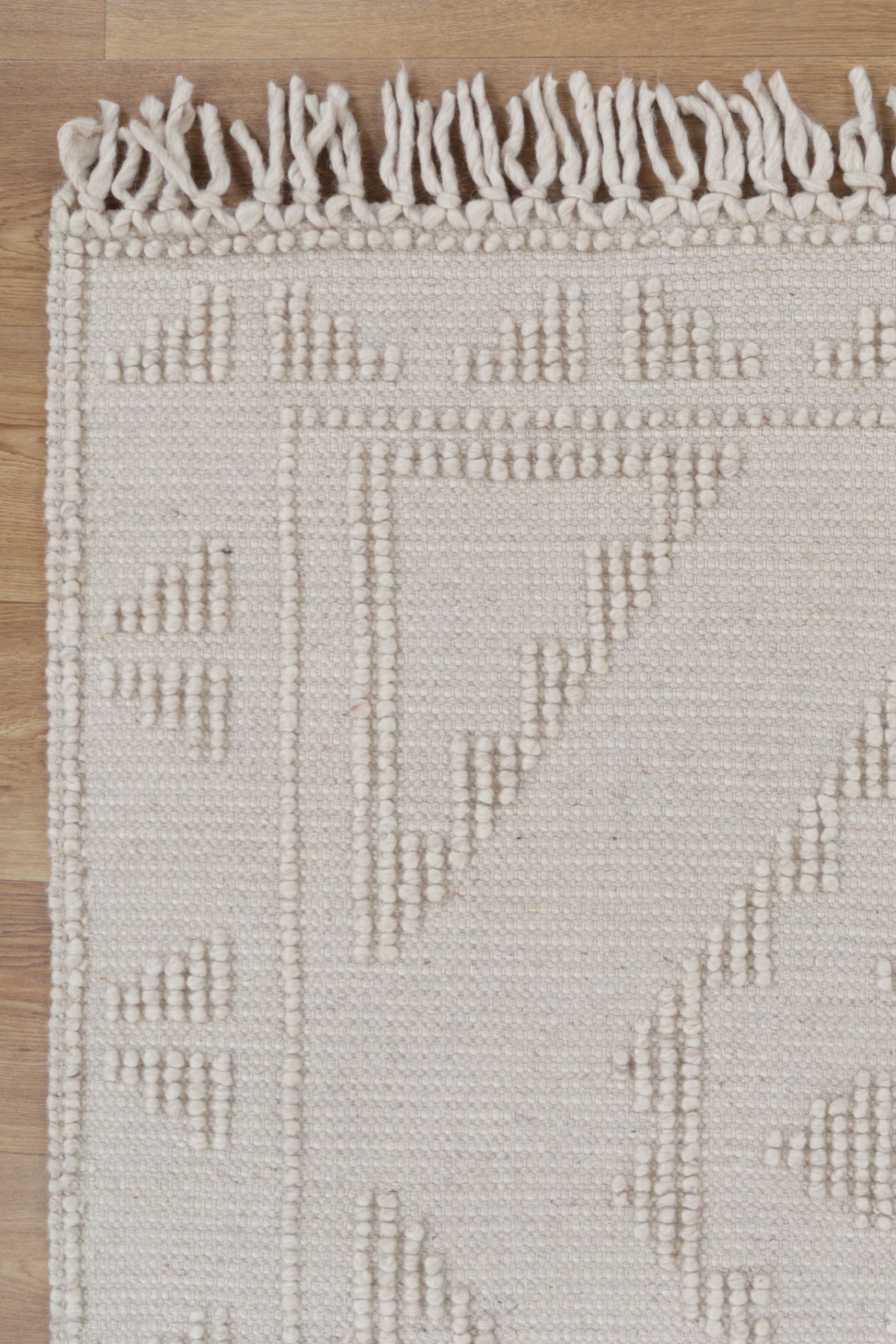 Diego Ornamental Beige Wool Rug - DIEG03