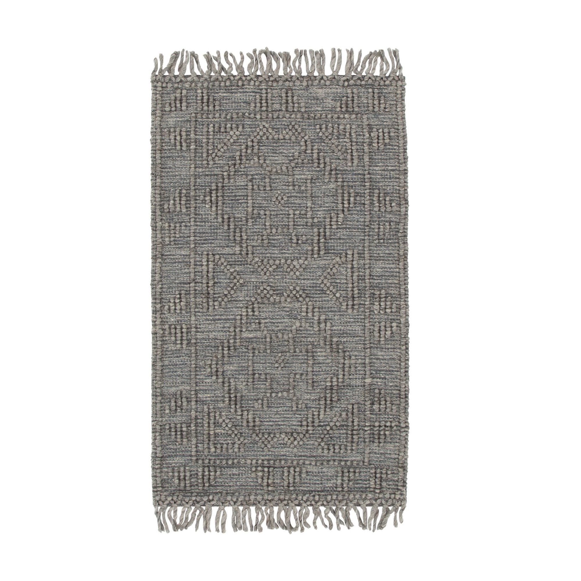 Diego Ornamental Grey Multi Wool Rug - DIEG03