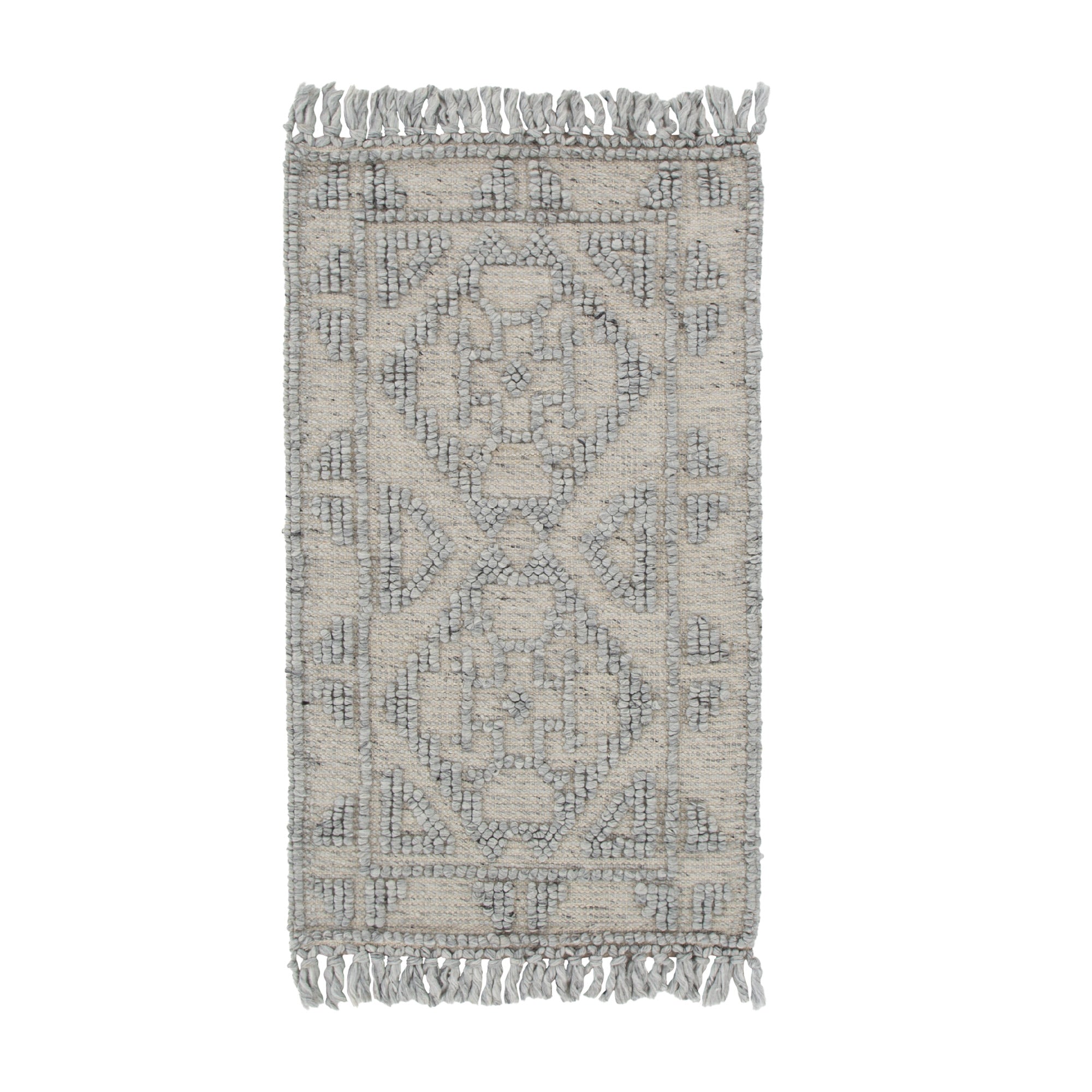 Diego Ornamental Grey Wool Rug - DIEG03