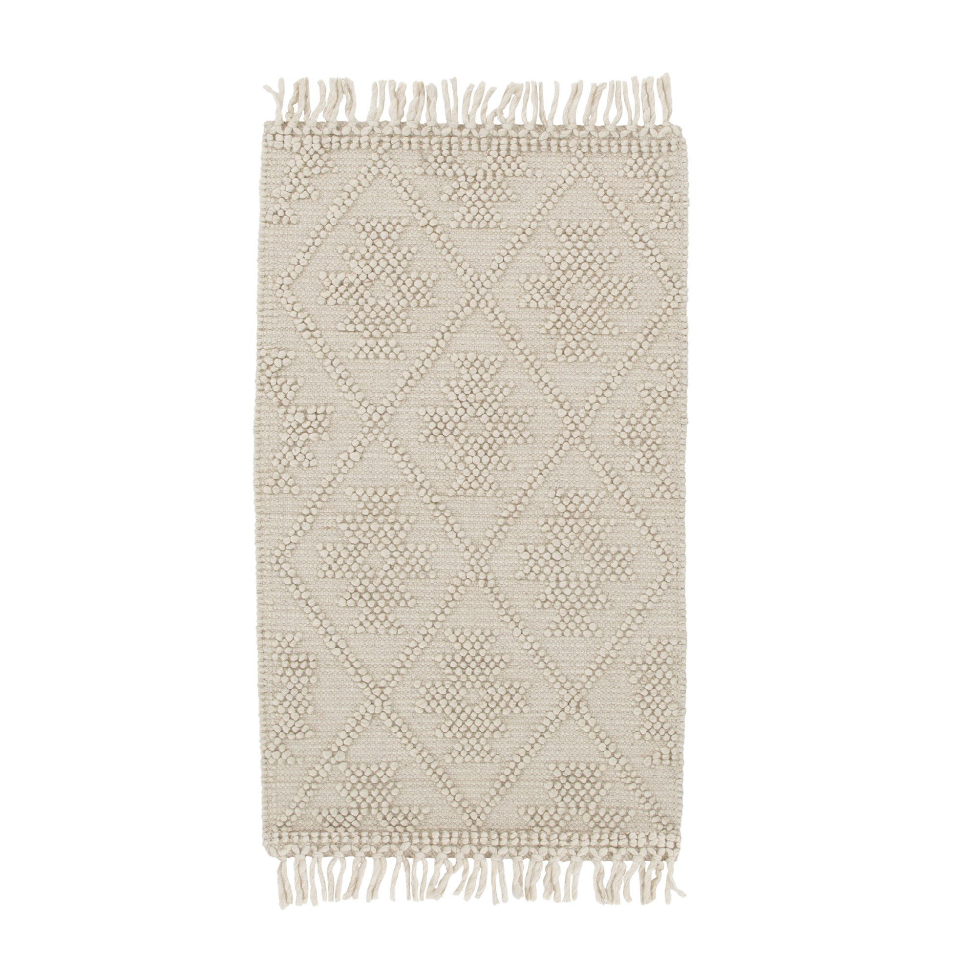 Diego Geometric Beige Wool Rug - DIEG04