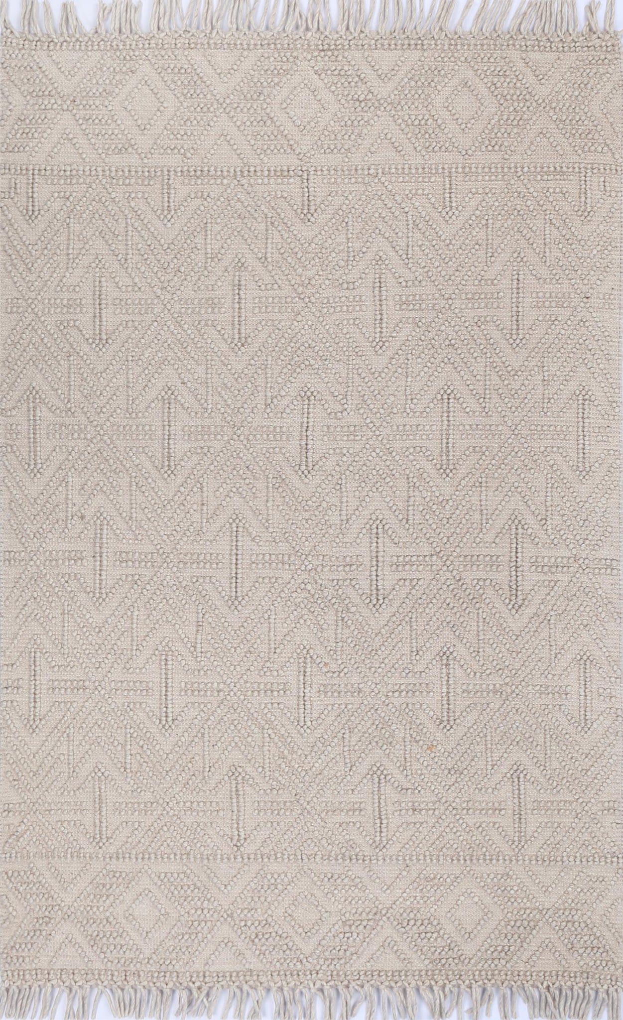Diego Geometric Brown Wool Rug - DIEG04