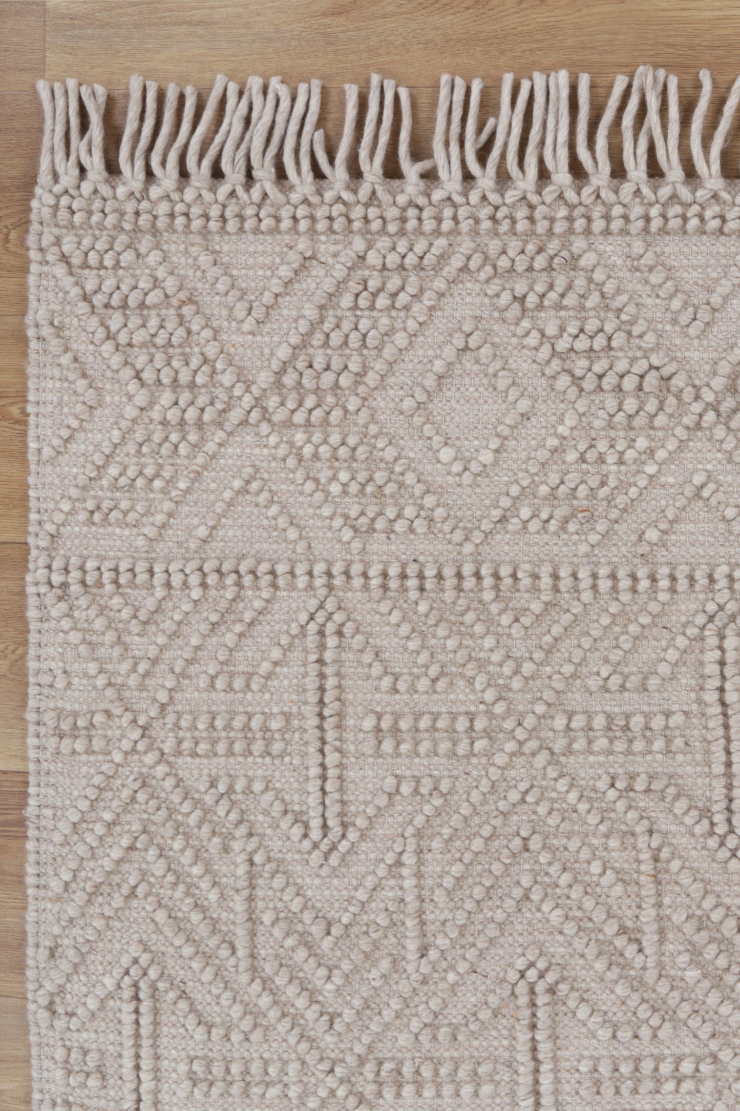 Diego Geometric Brown Wool Rug - DIEG04