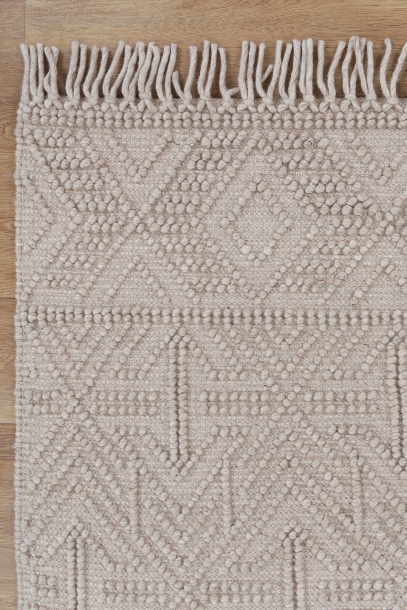 Diego Geometric Brown Wool Rug - DIEG04