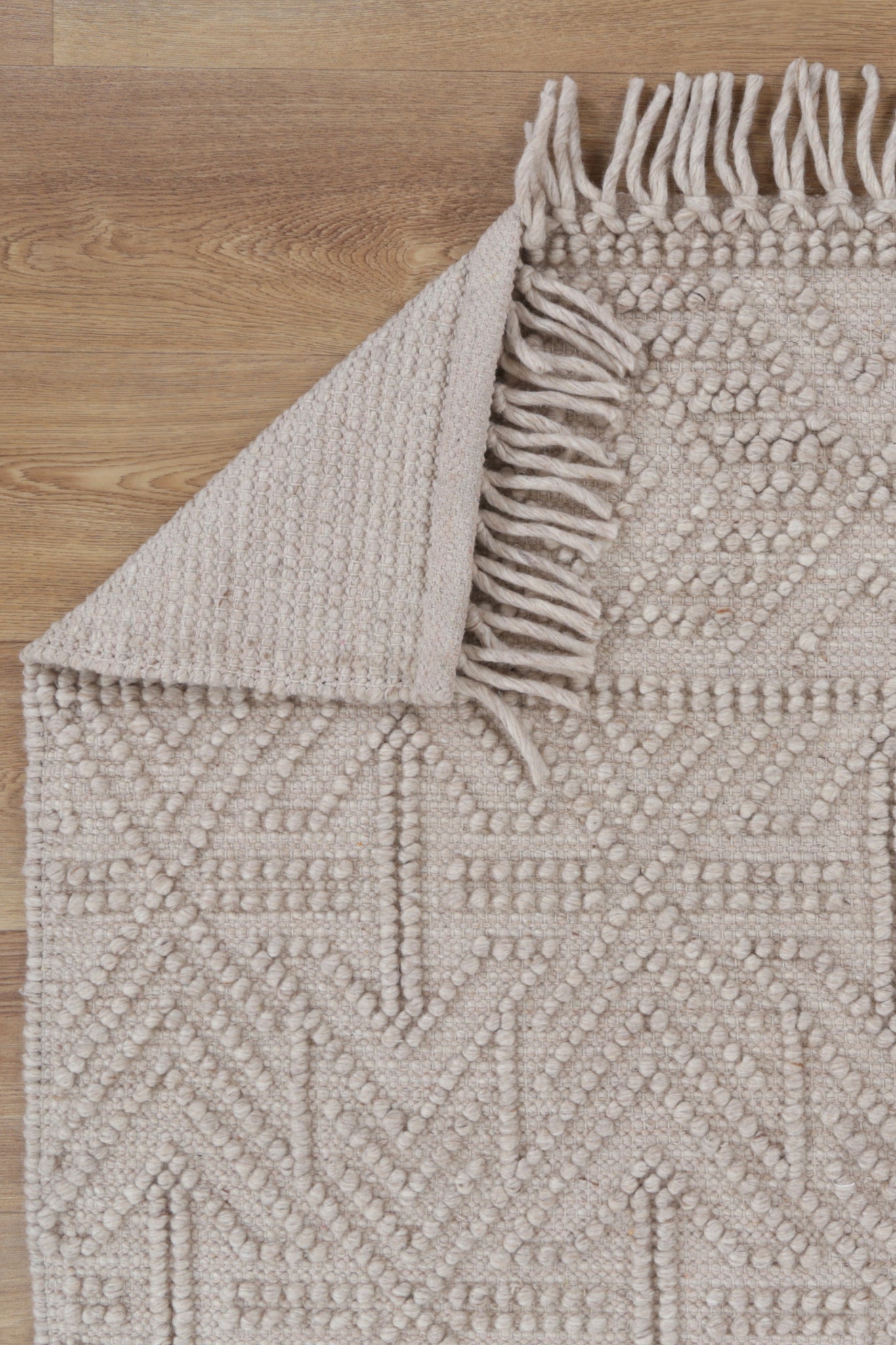 Diego Geometric Brown Wool Rug - DIEG04