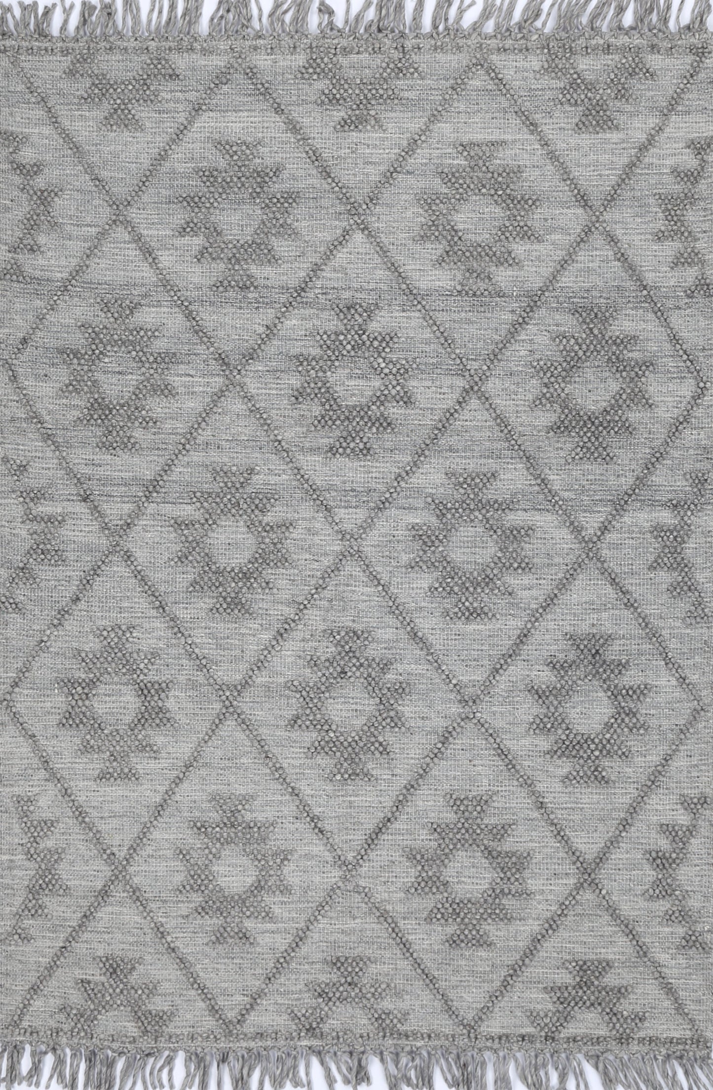 Diego Geometric Grey Multi Wool Rug - DIEG04