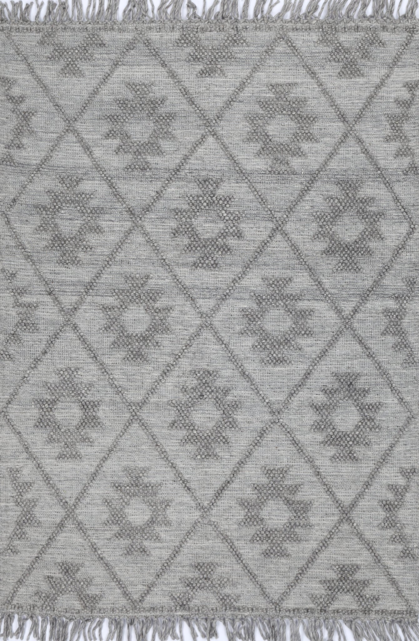 Diego Geometric Grey Multi Wool Rug - DIEG04