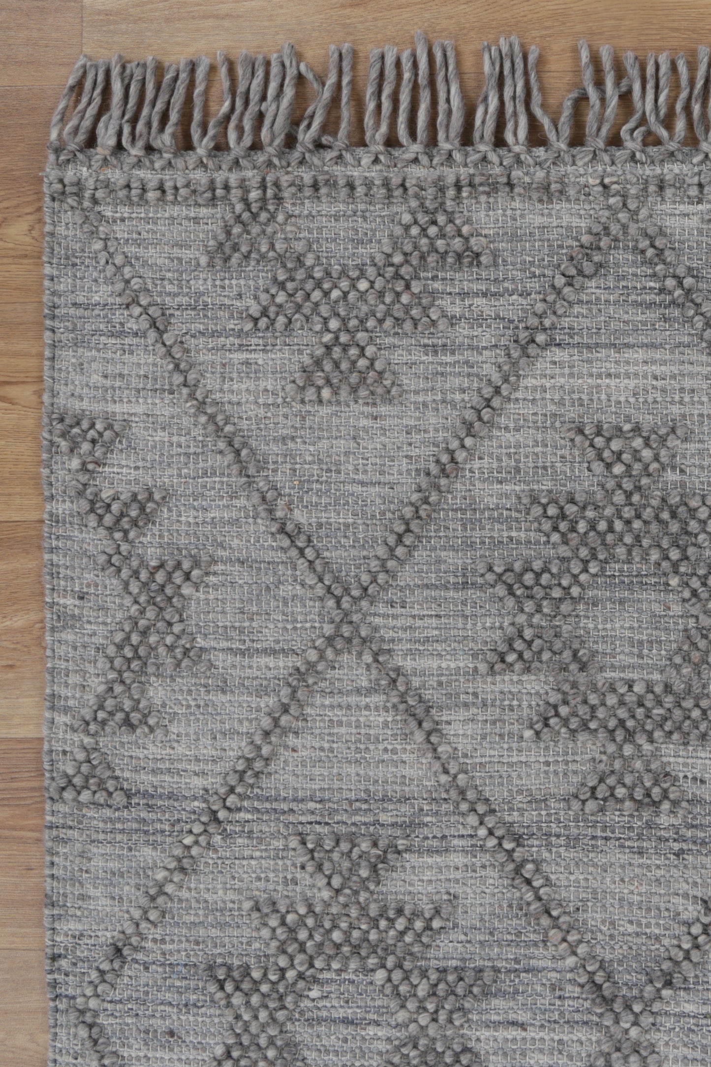 Diego Geometric Grey Multi Wool Rug - DIEG04