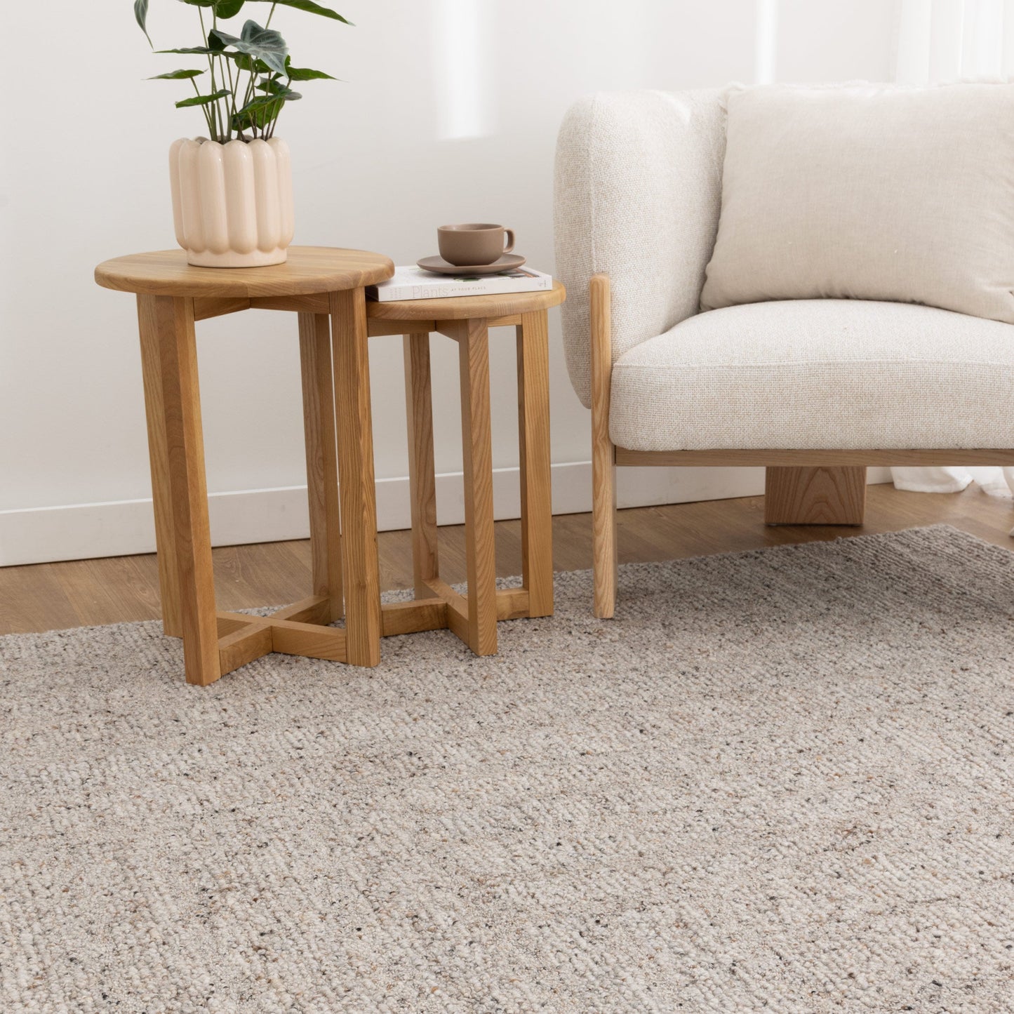 Seren Greige Modern Wool Rug