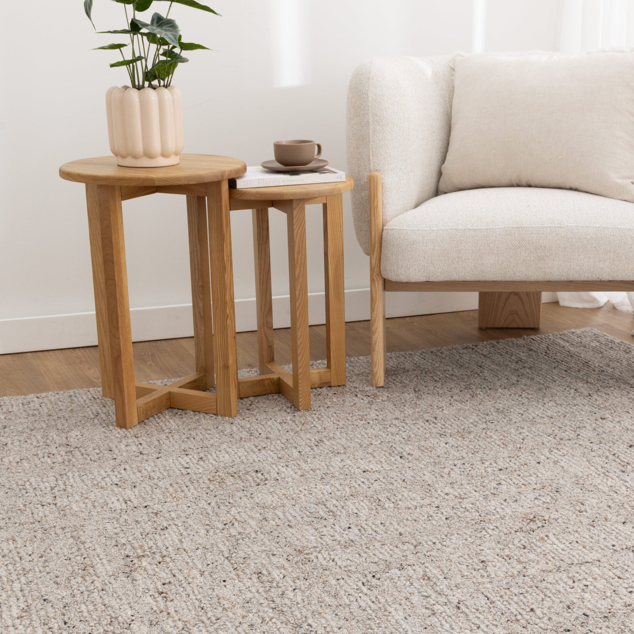 Seren Greige Modern Wool Rug