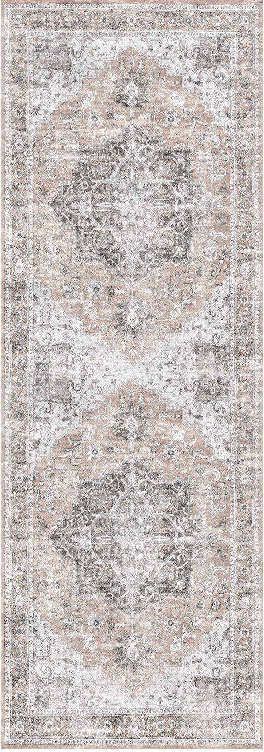 Distressed Vintage Cezanne Blush Area Runner - VITAL 3082-11