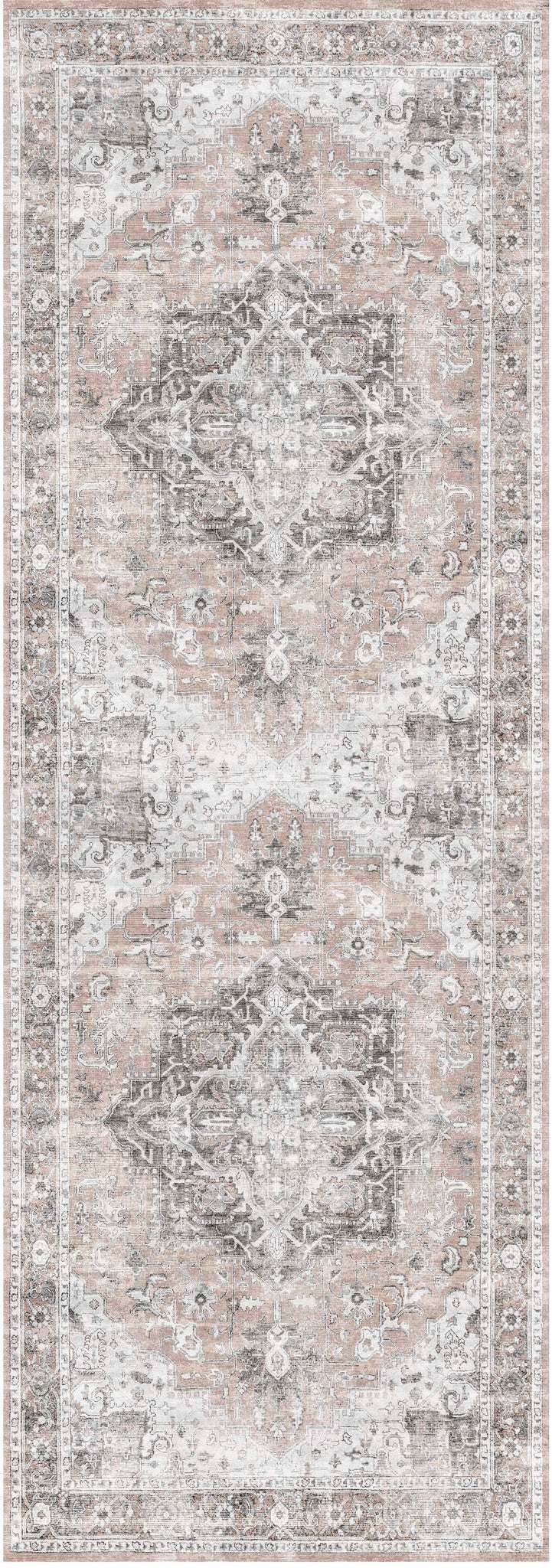 Distressed Vintage Cezanne Blush Area Runner - VITAL 3082-11