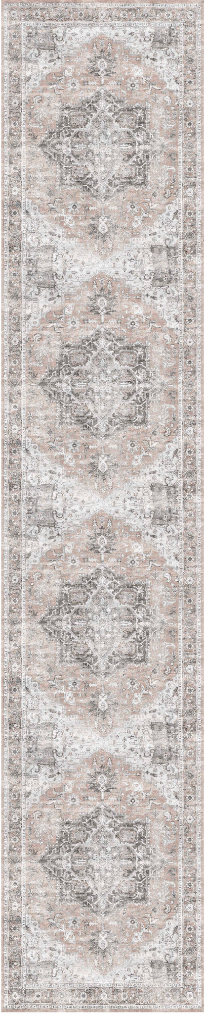 Distressed Vintage Cezanne Blush Area Runner - VITAL 3082-11