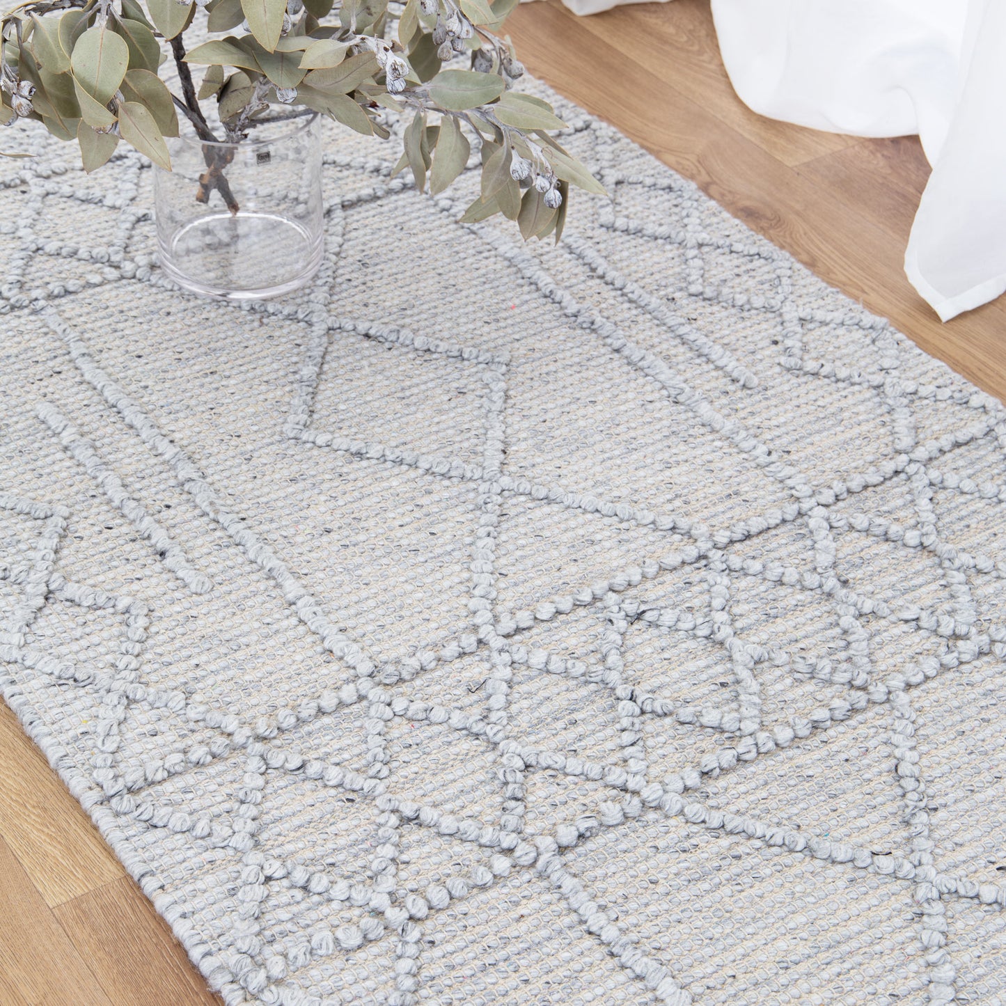 Himalaya Diamond Tribal Grey Wool Rug