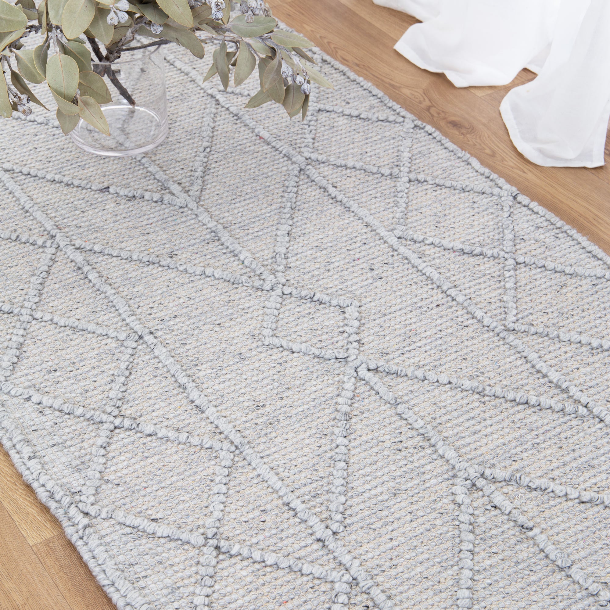 Himalaya Interweave Tribal Grey Wool Rug