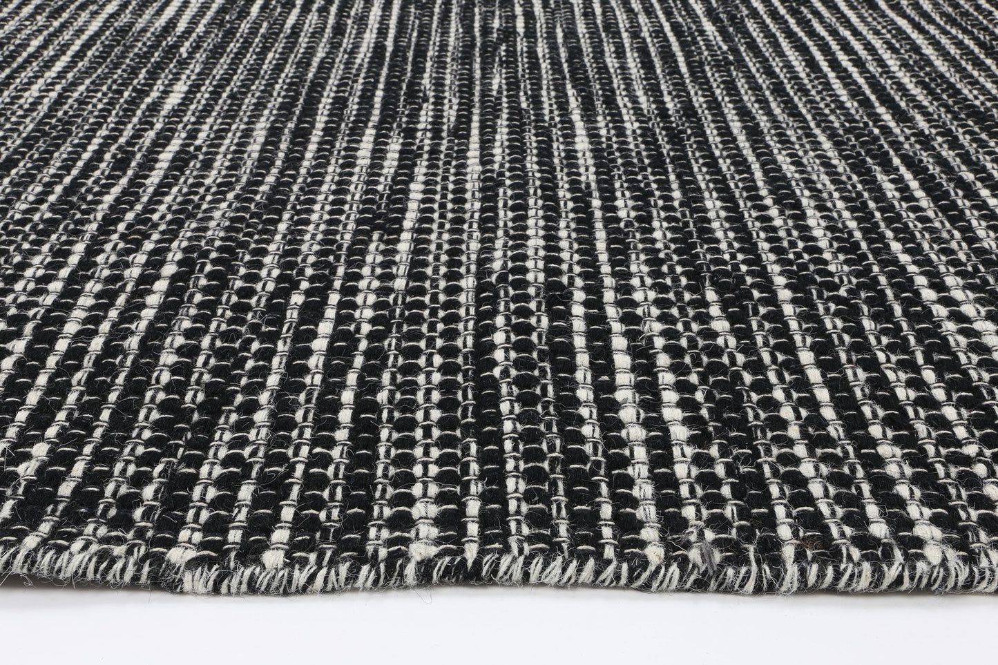 Nordic Black & White Reversible Wool Rug