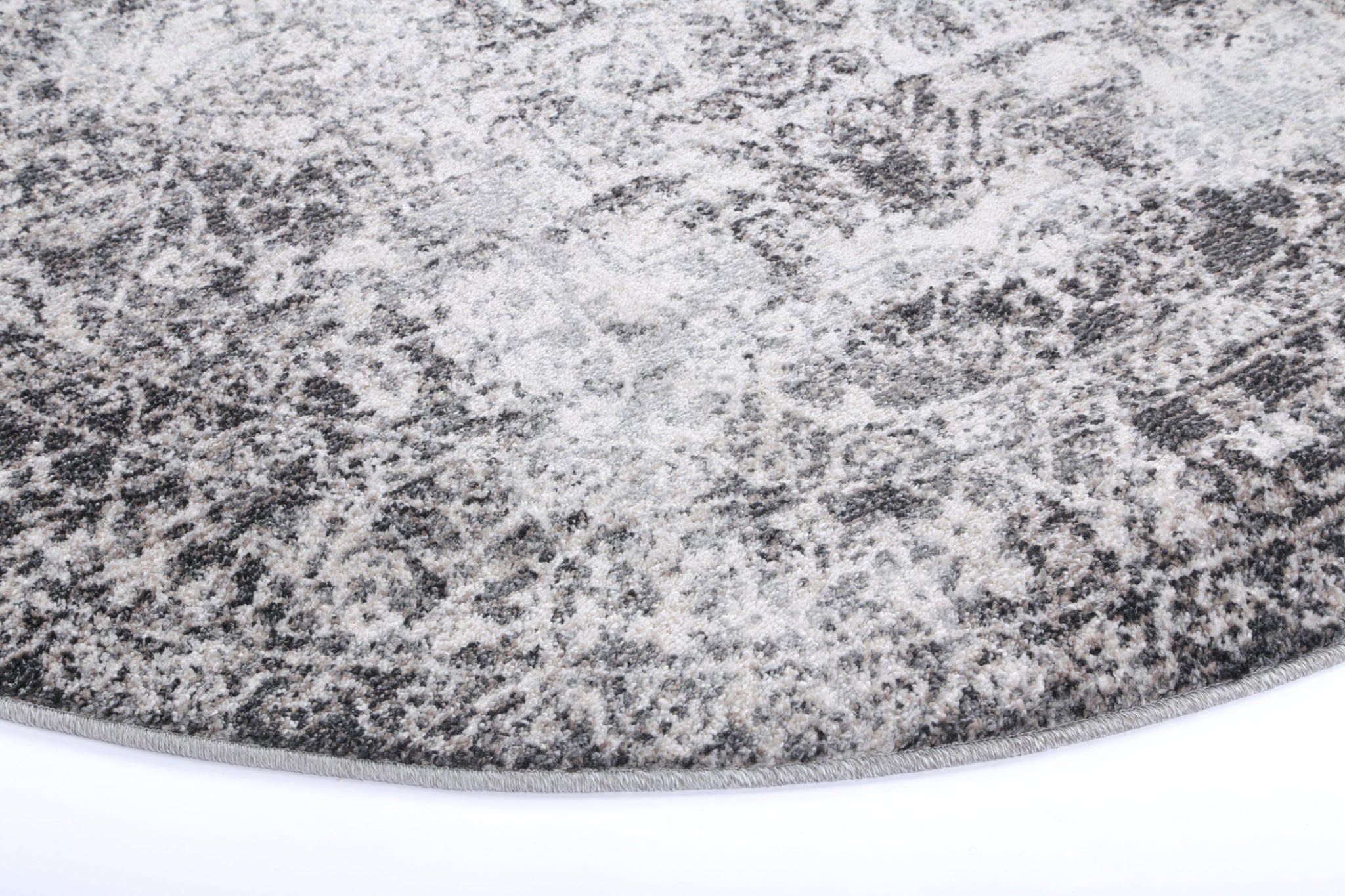 Salsa Carine Ivory & Grey Transitional Round Rug