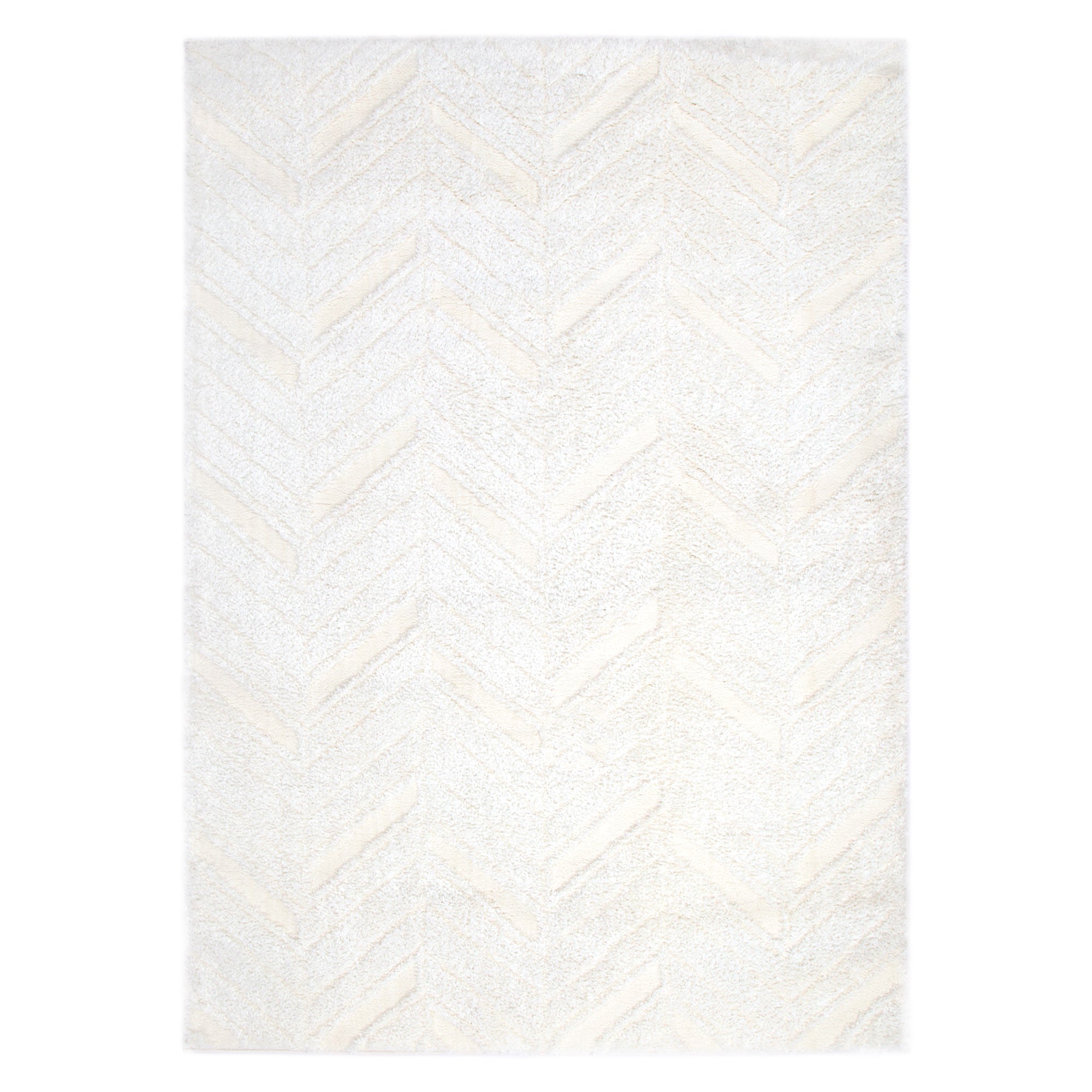 Tender Chevron Cream Shag Rug