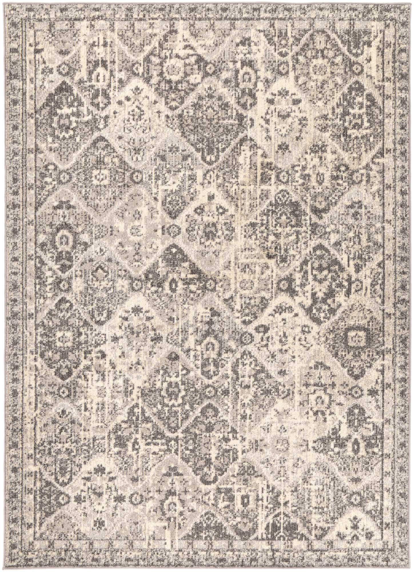 Tulin Diamond Grey & Cream Transitional Rug