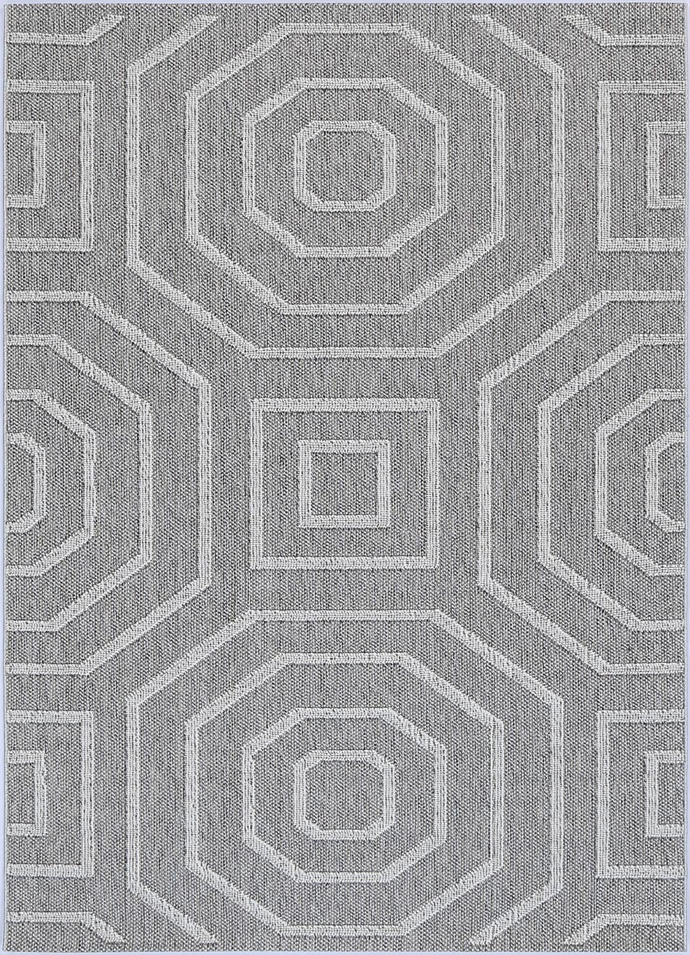 Vanuatu Devesi Grey Geometric Flatweave Rug