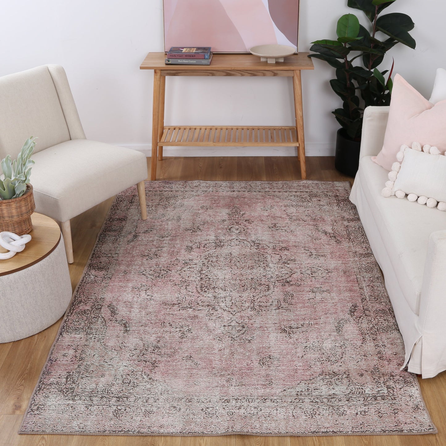 Germain Rose Washable Rug - VITAL 1067-00