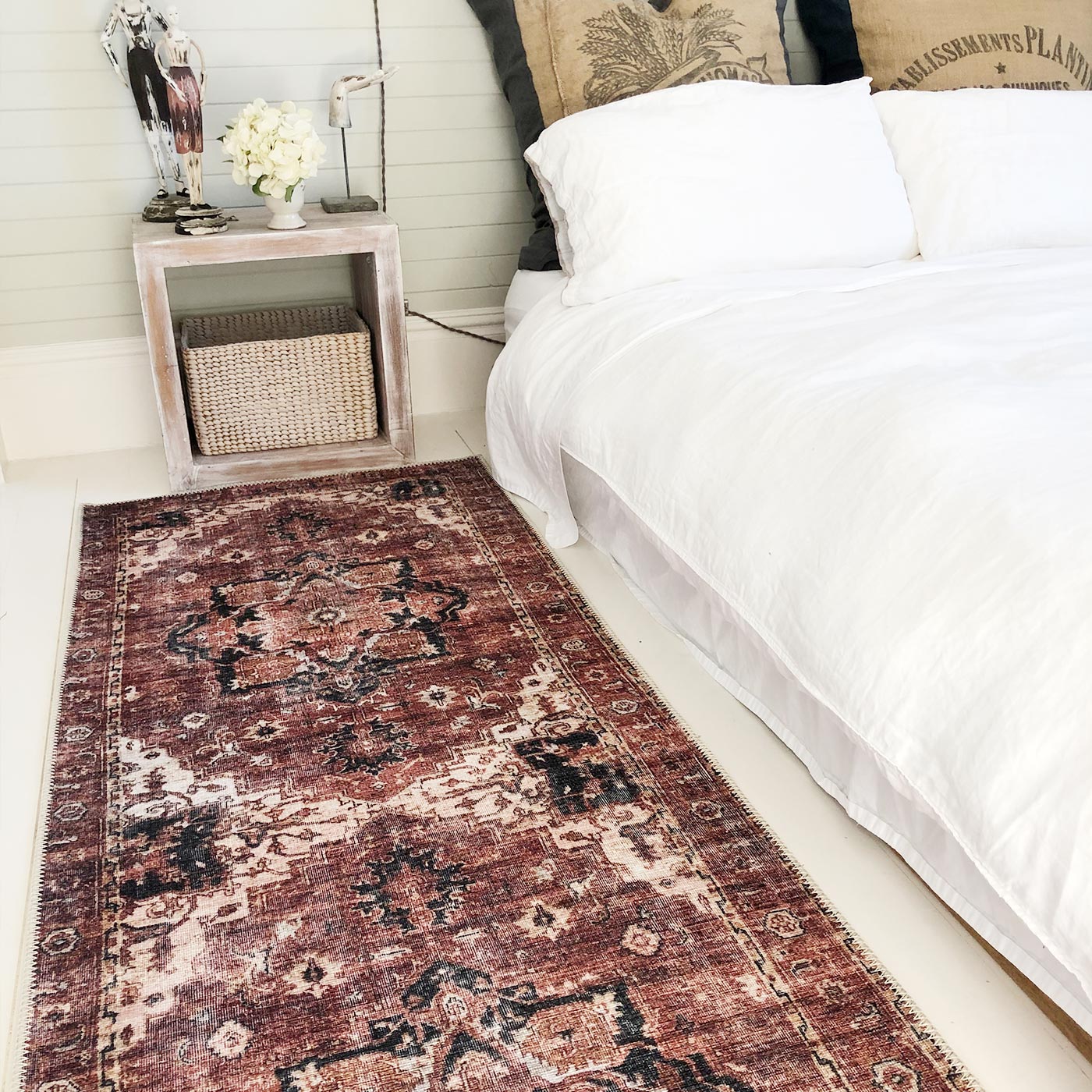 Distressed Vintage Cezanne Terracotta Runner - VITAL 2244-01