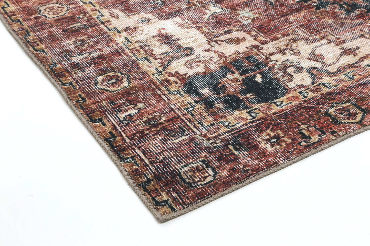 Distressed Vintage Cezanne Terracotta Area Rug - VITAL 2244-01