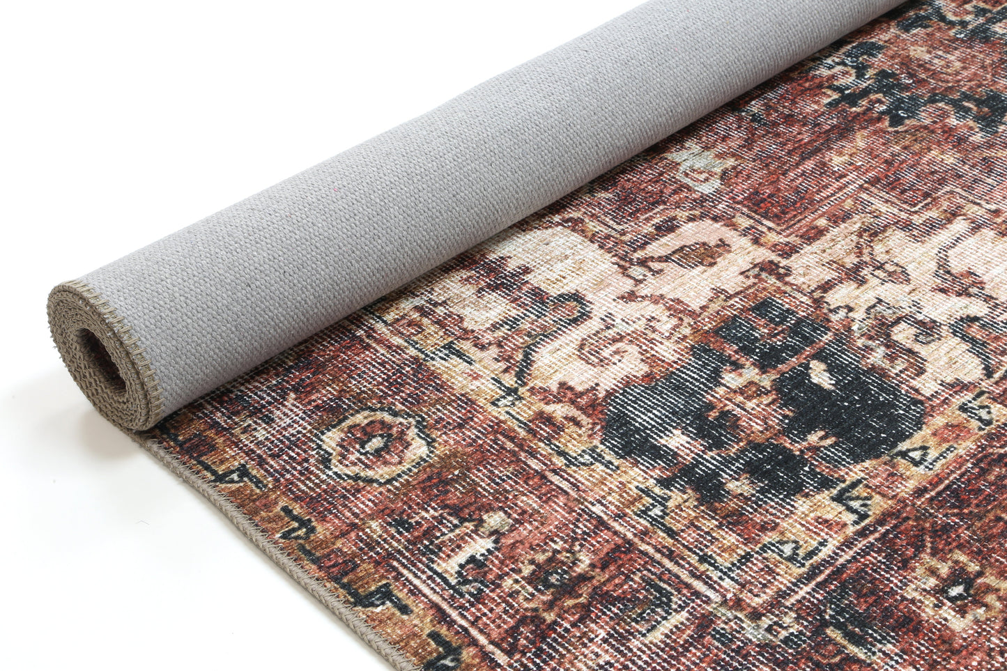 Distressed Vintage Cezanne Terracotta Area Rug - VITAL 2244-01