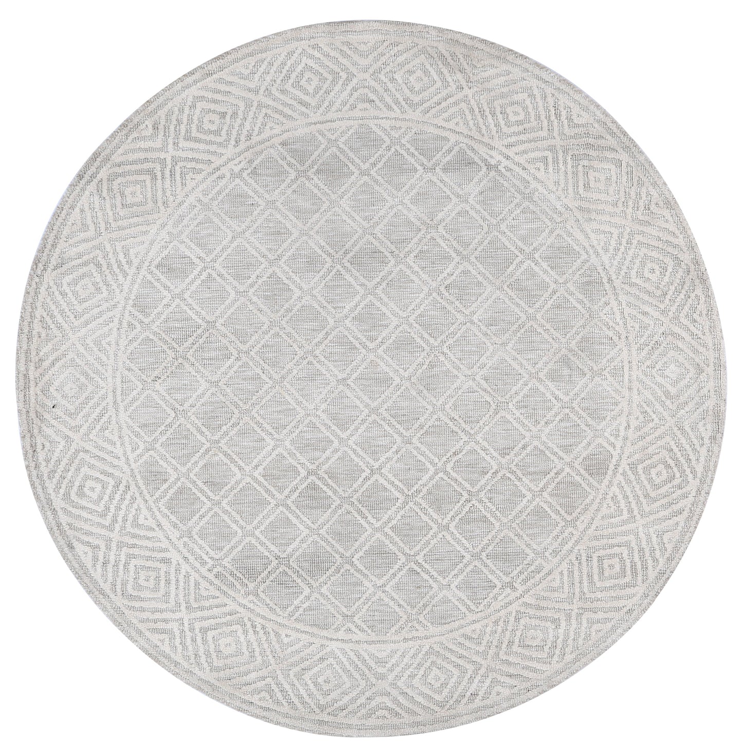 Amritsar Diamond Trellis Cream Round Rug