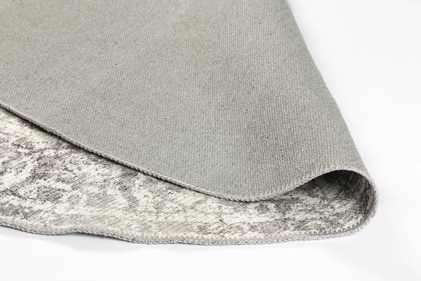 Distressed Vintage Chilaz Grey Round Rug - VITAL 2085-04